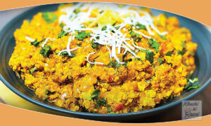 Paneer Bhurji with plate